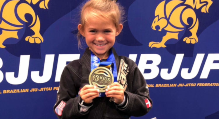 Evolet Elise Boris 7 år Bronze ved Kids International IBJJF Jiu-Jitsu Championship Las Vegas (2018)