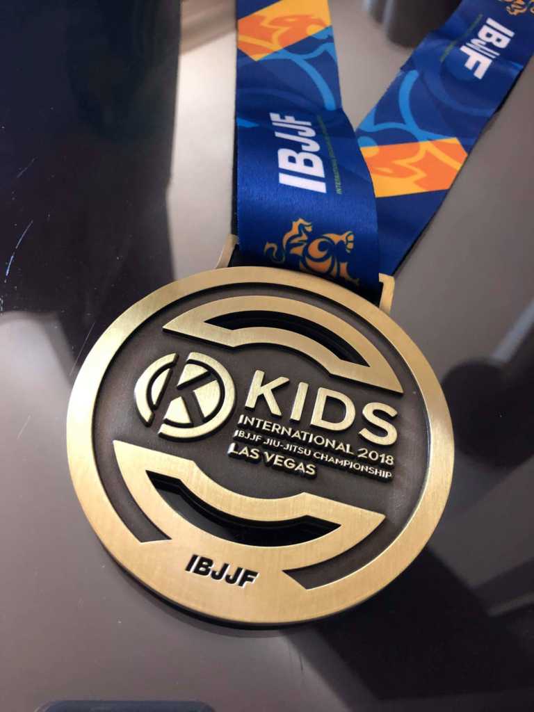 Evolet Elise Boris 7 år Bronze ved Kids International IBJJF Jiu-Jitsu Championship Las Vegas (2018)