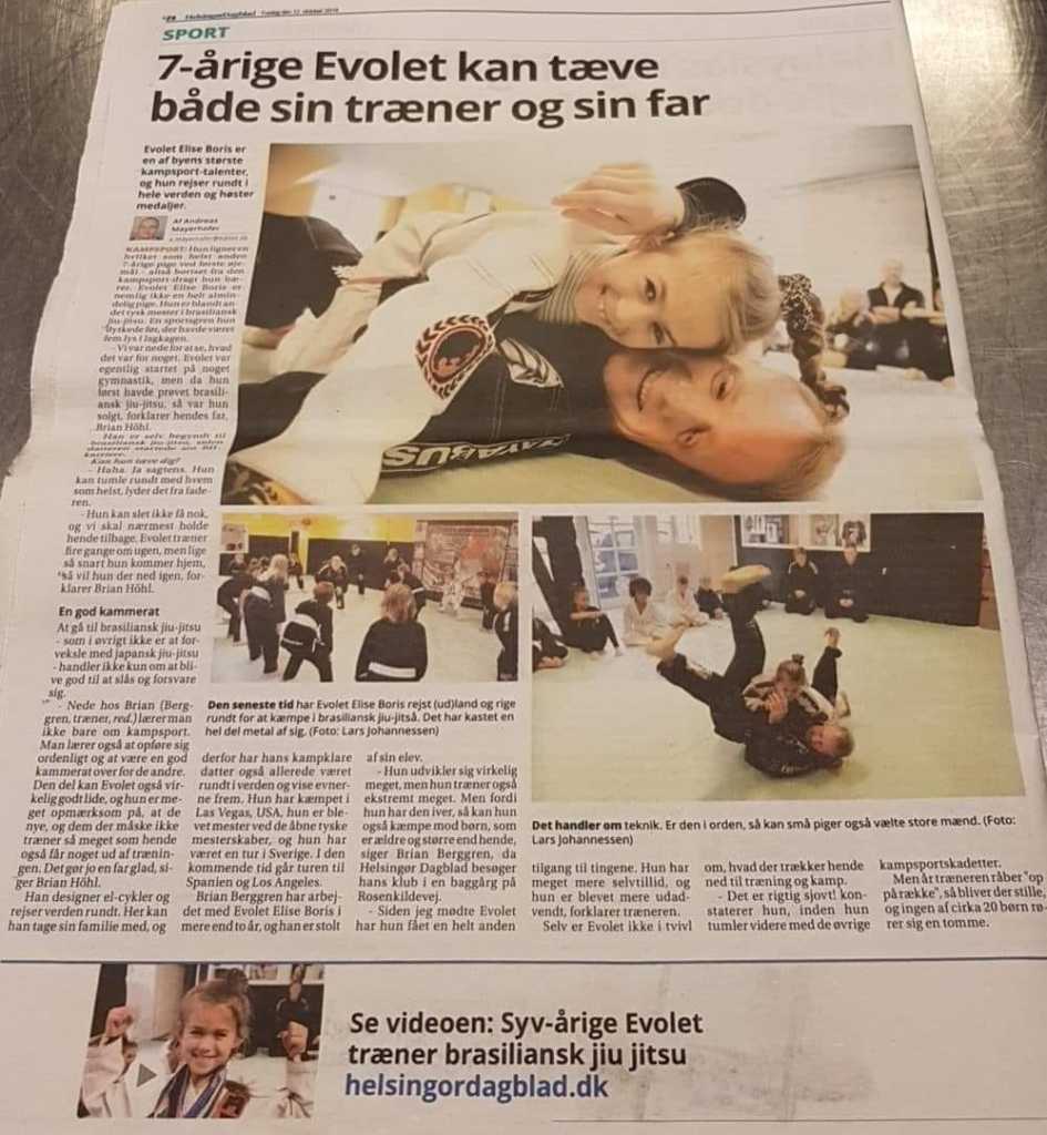 7-årige Evolet kan tæve både sin træner og sin far. Sports artikel fra Helsingør Dagblad fredag den 12 oktober 2018